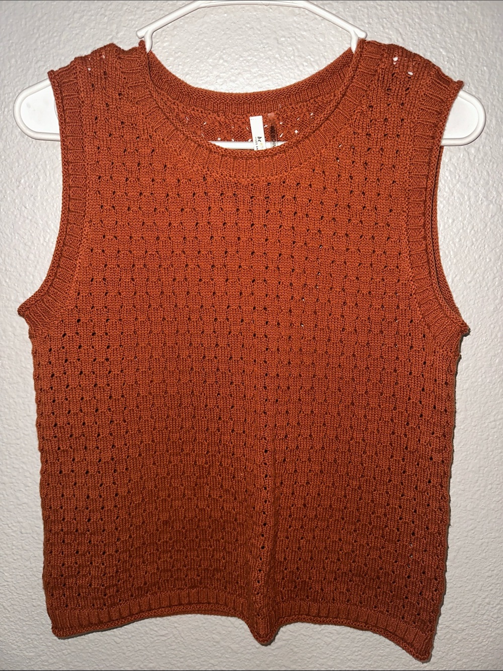 BE COOL Rust Orange Knit Tank Top